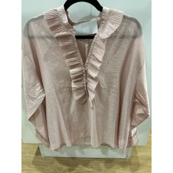 Blouse Hélène rose poudré