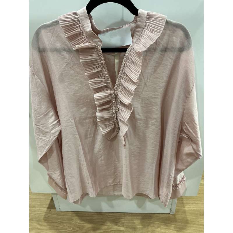 Blouse Hélène rose poudré