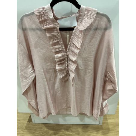 Blouse Hélène rose poudré