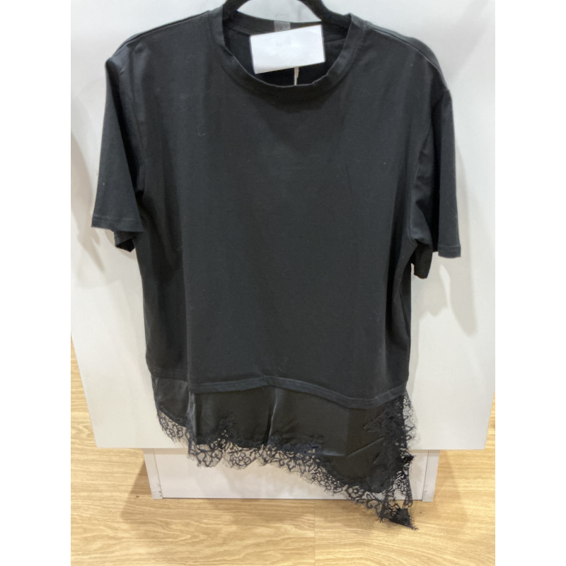 T-shirt Astra noir/dentelle