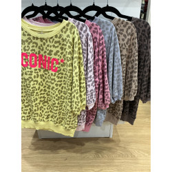 Sweat manches courtes léopard ICONIC