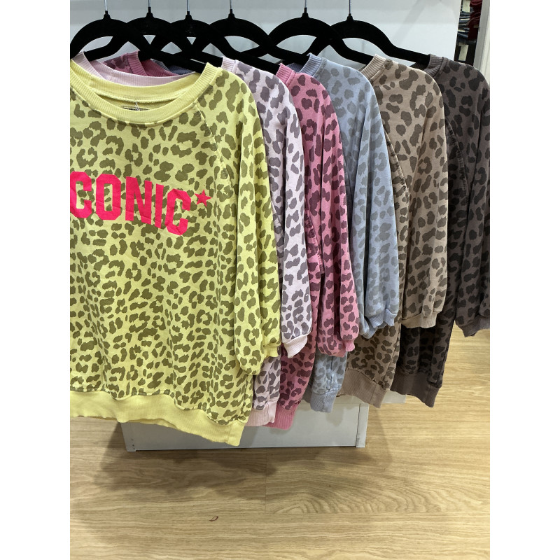 Sweat manches courtes léopard ICONIC