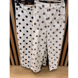 Pantalon barrel pois
