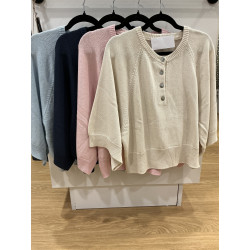 Pull coton manches 3/4