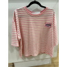 T-shirt rayé AMOUR manches courtes