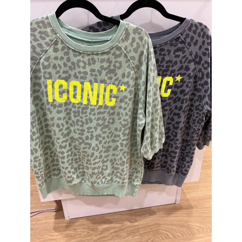Sweat manches courtes léopard ICONIC