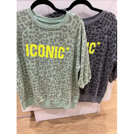 Sweat manches courtes léopard ICONIC