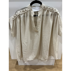 Haut sans manches tresses lin