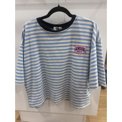 T-shirt rayé AMOUR manches courtes