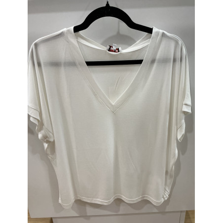 T-shirt uni colV blanc