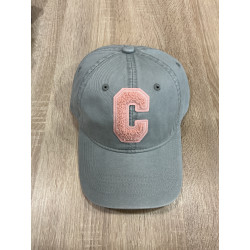 Casquette ciel et C rose pale