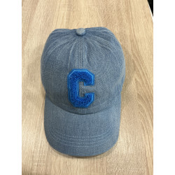 Casquette jeans bleu et C bleu roi
