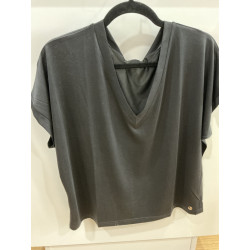 T-shirt uni colV noir
