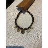 Collier choco et pièces dorées