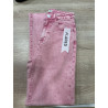 Jeans flared 7/8 poches plaquées rose délavé