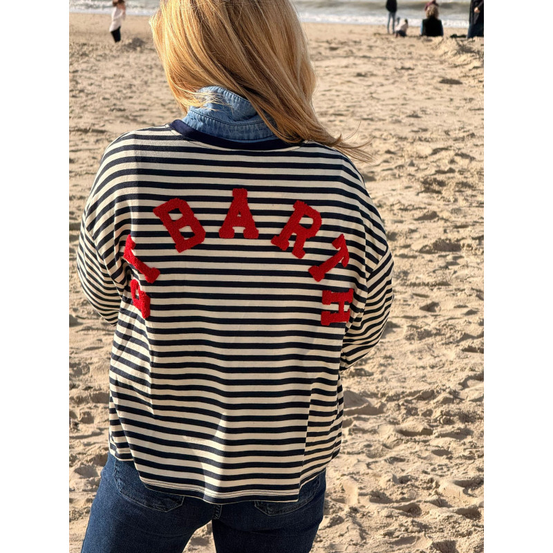 T-shirt sweat rayé marine ST BARTH