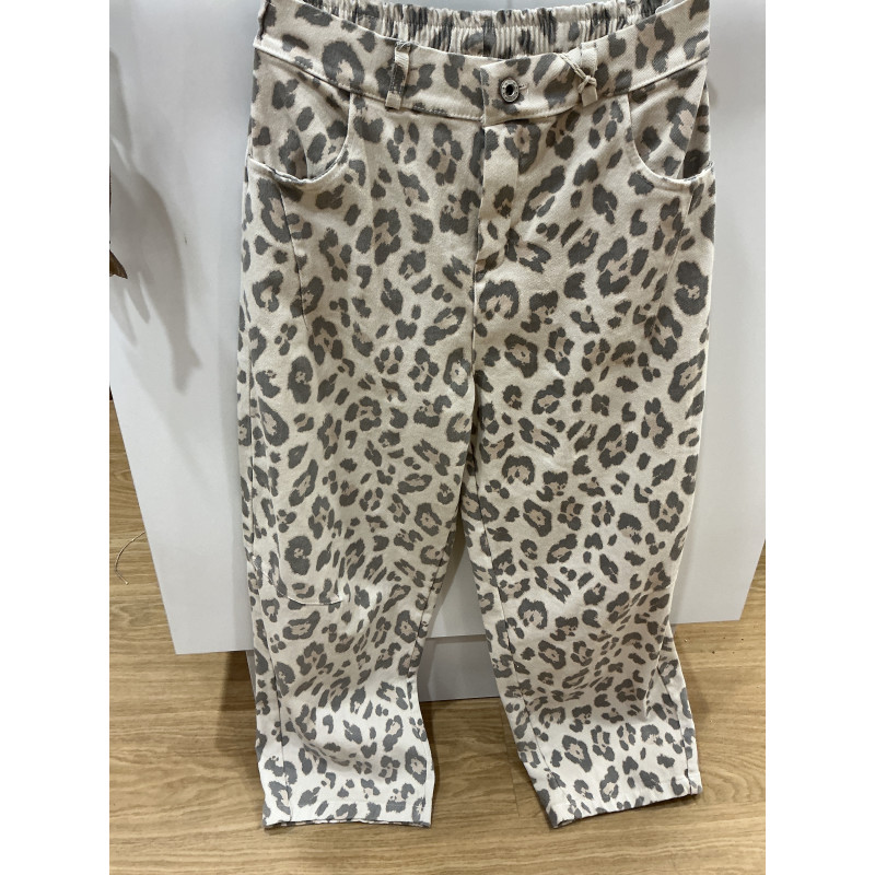 Pantalon barrel léopard