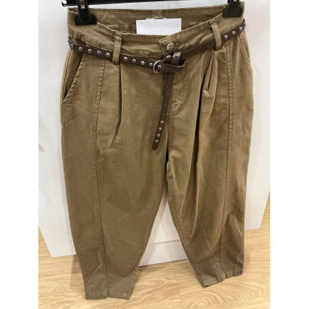Pantalon barrel coton camel