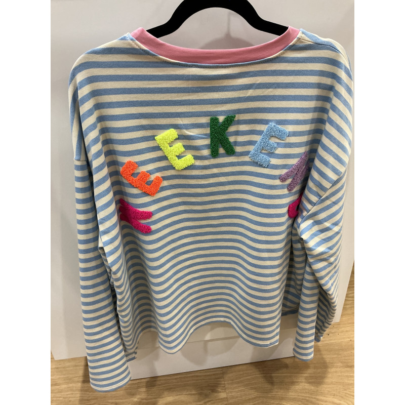 T-shirt sweat rayé bleu  WEEK END