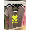 T-shirt col V Amour