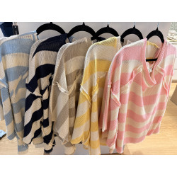 Pull oversize grande rayure