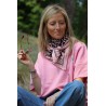 Foulard Jungle rose poudré