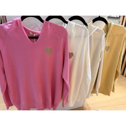 Pull à capuche coeur