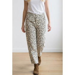Pantalon barrel léopard