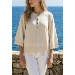 Pull coton manches 3/4