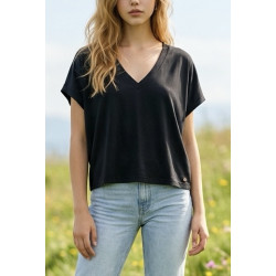 T-shirt uni colV noir