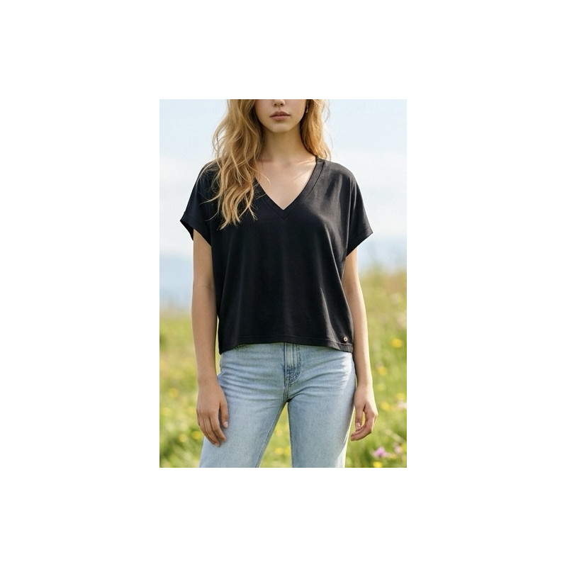 T-shirt uni colV noir