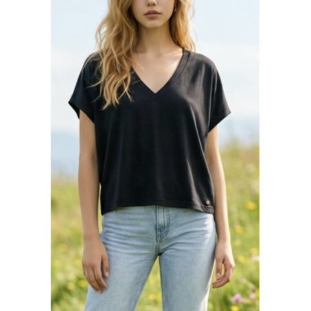 T-shirt uni colV noir