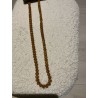 Sautoir perles coeur camel