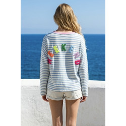 T-shirt sweat rayé bleu  WEEK END