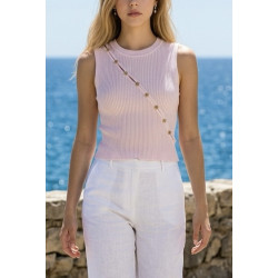 Débardeur Palmiers rose