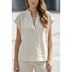 Haut sans manches tresses lin